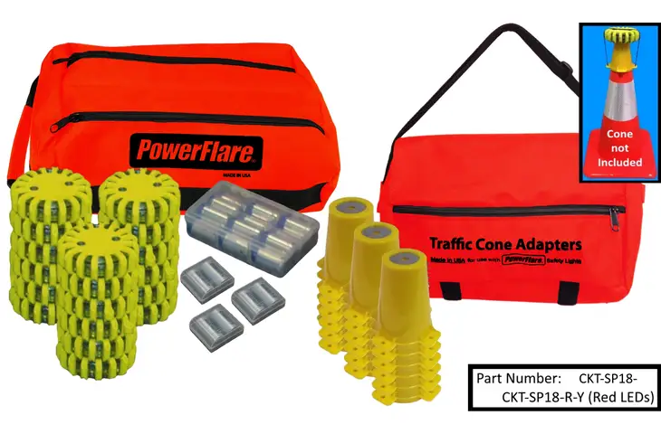 Powerflare 18-Position Cone Adapter Kit with 18-Pack Soft Pack of PowerFlare Lights